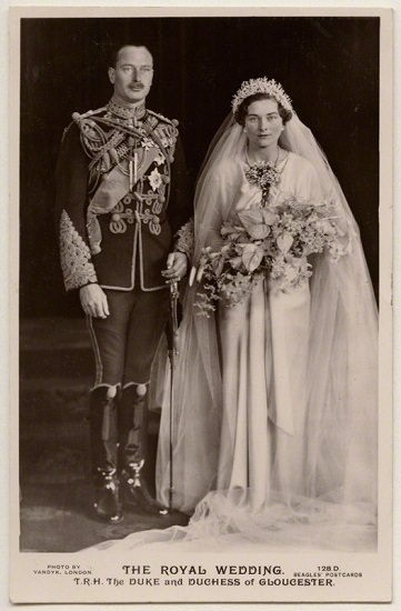 NPG x197272; 'The Royal Wedding' (Prince Henry, Duke of Gloucester; Princess Alice, Duchess of Gloucester) by Vandyk, published by J. Beagles & Co