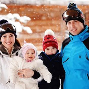 William-Kate-George-Charlotte I Cambridge sulla neve